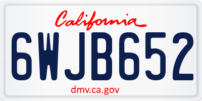 CA license plate 6WJB652