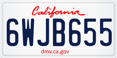 CA license plate 6WJB655