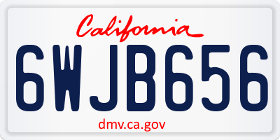 CA license plate 6WJB656