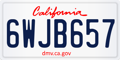 CA license plate 6WJB657