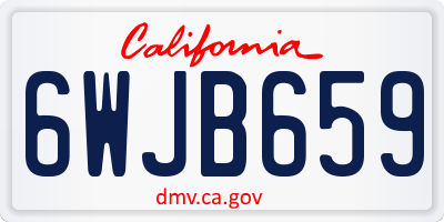 CA license plate 6WJB659