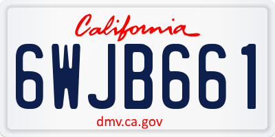 CA license plate 6WJB661