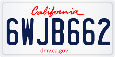 CA license plate 6WJB662
