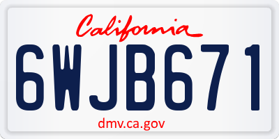 CA license plate 6WJB671