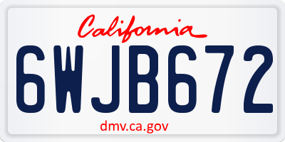 CA license plate 6WJB672