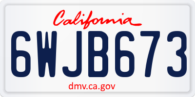 CA license plate 6WJB673