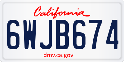 CA license plate 6WJB674