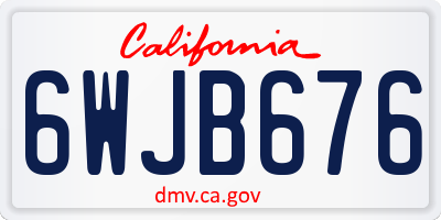 CA license plate 6WJB676