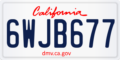 CA license plate 6WJB677