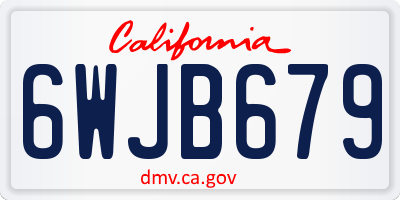 CA license plate 6WJB679
