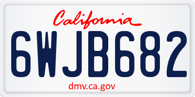 CA license plate 6WJB682