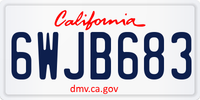 CA license plate 6WJB683