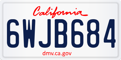 CA license plate 6WJB684