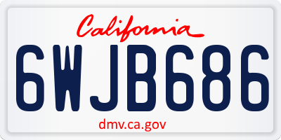 CA license plate 6WJB686