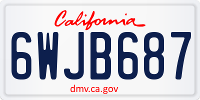 CA license plate 6WJB687