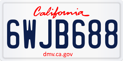 CA license plate 6WJB688