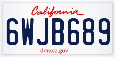 CA license plate 6WJB689