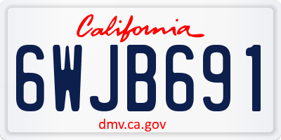 CA license plate 6WJB691
