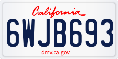 CA license plate 6WJB693