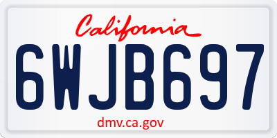 CA license plate 6WJB697