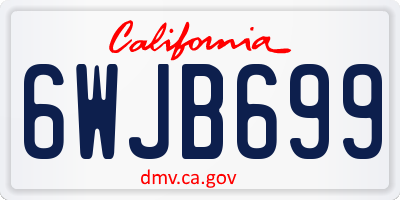 CA license plate 6WJB699