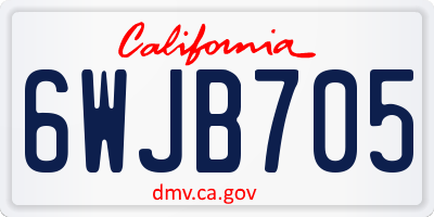 CA license plate 6WJB705