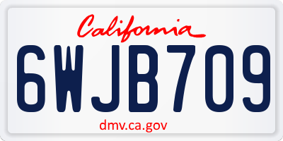 CA license plate 6WJB709