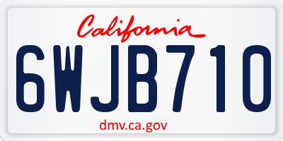 CA license plate 6WJB710