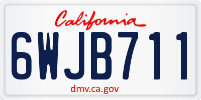 CA license plate 6WJB711