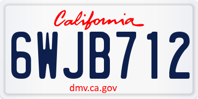 CA license plate 6WJB712