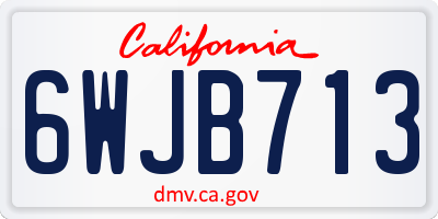 CA license plate 6WJB713