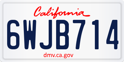 CA license plate 6WJB714