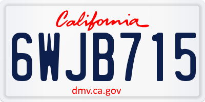 CA license plate 6WJB715