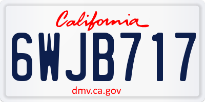 CA license plate 6WJB717