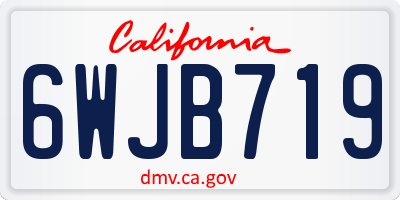 CA license plate 6WJB719