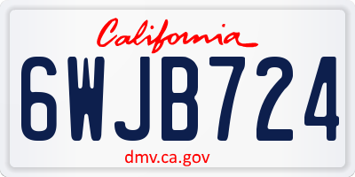 CA license plate 6WJB724