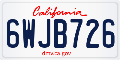 CA license plate 6WJB726