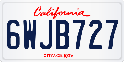CA license plate 6WJB727