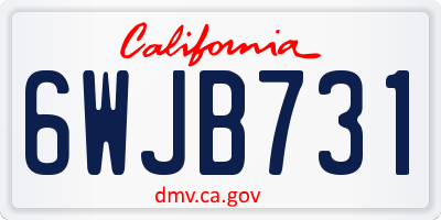 CA license plate 6WJB731