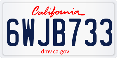 CA license plate 6WJB733