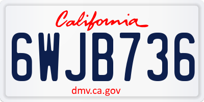 CA license plate 6WJB736