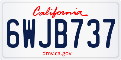 CA license plate 6WJB737