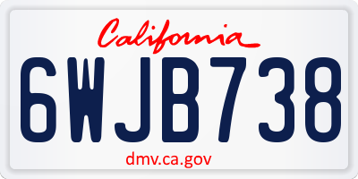 CA license plate 6WJB738