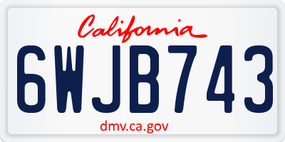 CA license plate 6WJB743