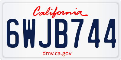 CA license plate 6WJB744