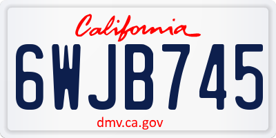CA license plate 6WJB745
