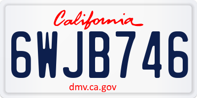 CA license plate 6WJB746