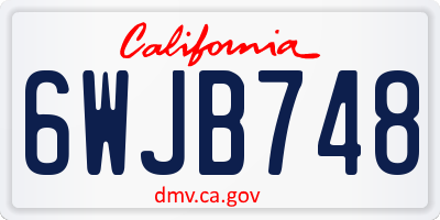 CA license plate 6WJB748