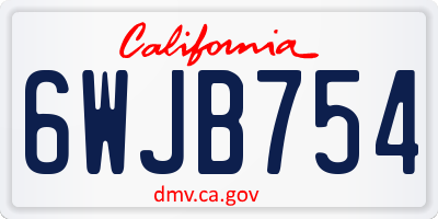 CA license plate 6WJB754