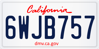 CA license plate 6WJB757